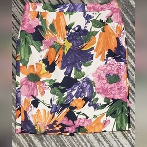 J. Crew Colorful Floral Pencil Skirt